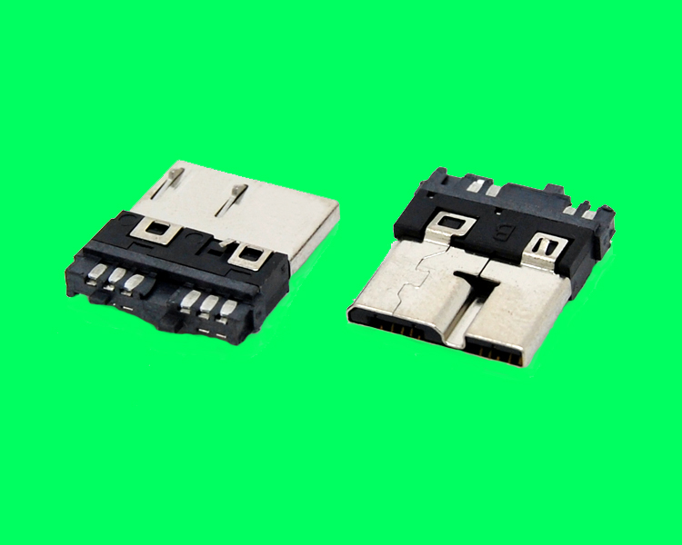 MICRO USB 3.0 B PLUG 超薄半通槽 自动焊主体
