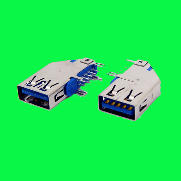 USB3.0 AF 90D DIP 侧插式TYPE 外壳无卷边