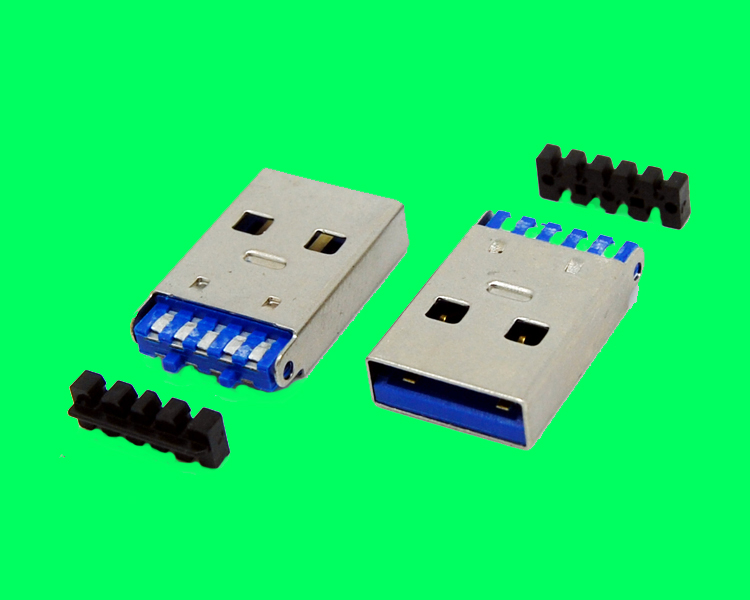 USB 3.0 AM 短体焊线 自动焊带线夹 加锡