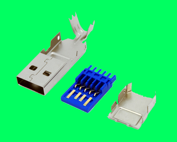 USB 3.0 AM 焊线三件式带凸 L=36MM OD 6.0（手工焊)