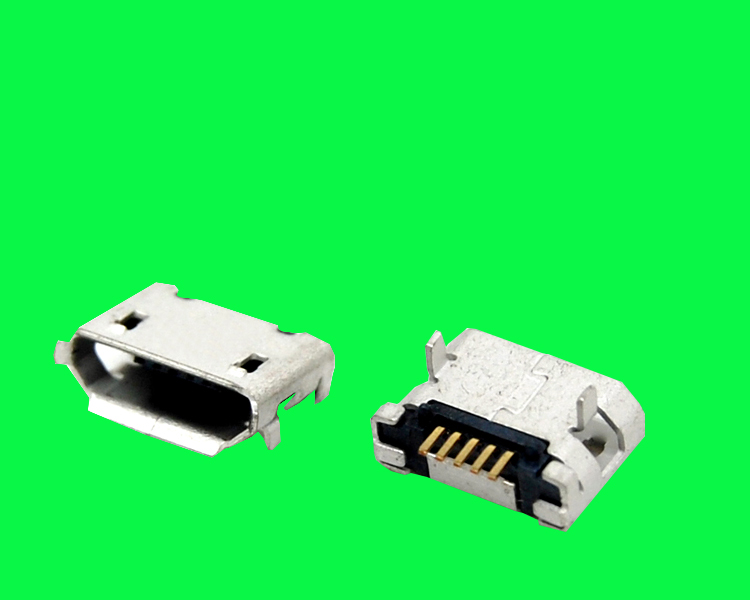 MICRO USB 5S B型插板6.4无柱加焊脚