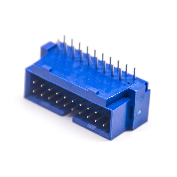 USB 3.0 20PIN DIP 90度公头插板蓝胶