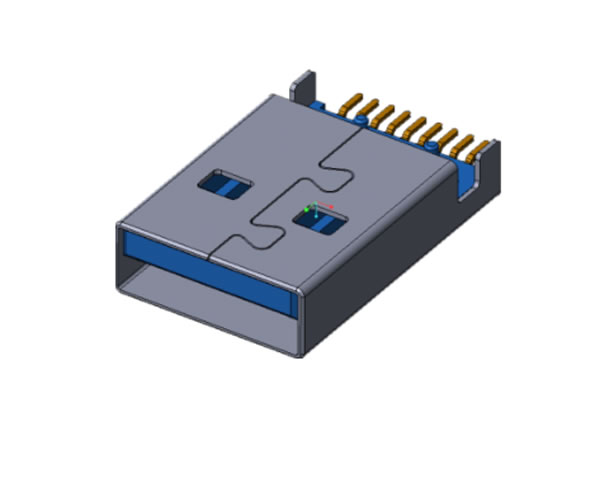 USB 3.0 AN SMT 沉板1.95 L=18.7有柱，外壳脚长3.7